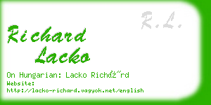 richard lacko business card